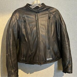 Vintage Harley Davidson Black Leather Motorcycle Jacket size Medium